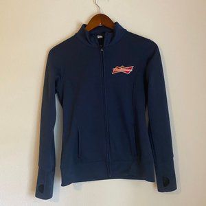 ALO YOGA Blue Budweiser Zip Up Jacket